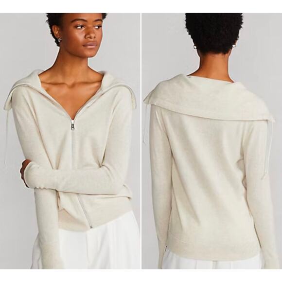 Ralph Lauren Sweater Sz M RLX Cashmere Full Zip Cozy Cardigan Gorpcore Lilac - Picture 7 of 12